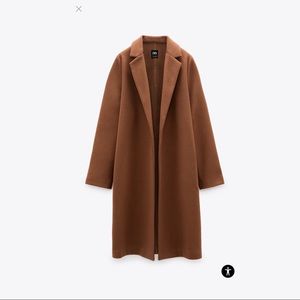 Zara camel coat with lapel collar